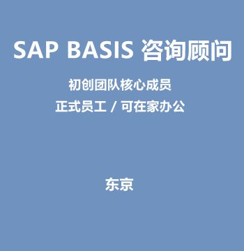 SAP BASIS 咨询顾问（初创团队核心成员/正式员工/可在家办公）